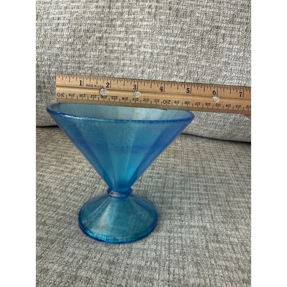 Vintage Fenton Celeste‎ Blue Stretch Glass Compote